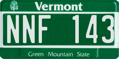 VT license plate NNF143