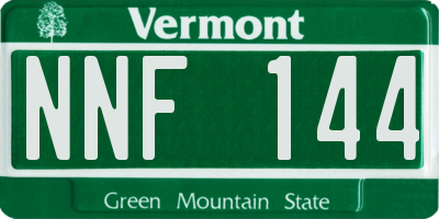 VT license plate NNF144