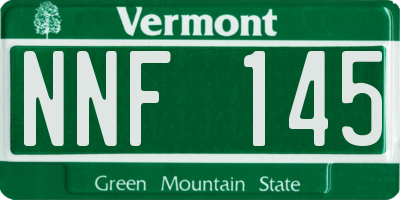 VT license plate NNF145