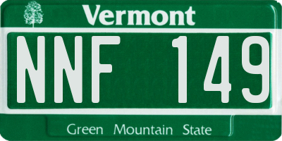 VT license plate NNF149