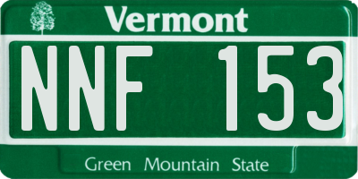 VT license plate NNF153