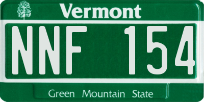 VT license plate NNF154
