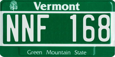VT license plate NNF168