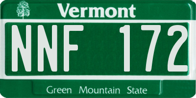VT license plate NNF172
