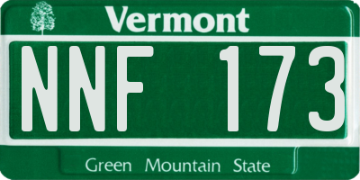 VT license plate NNF173