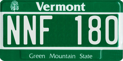 VT license plate NNF180