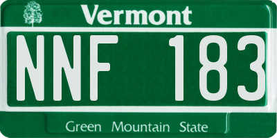 VT license plate NNF183