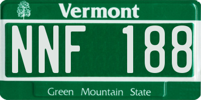 VT license plate NNF188