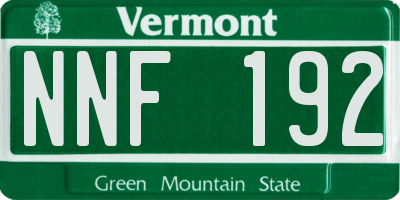 VT license plate NNF192