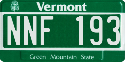 VT license plate NNF193