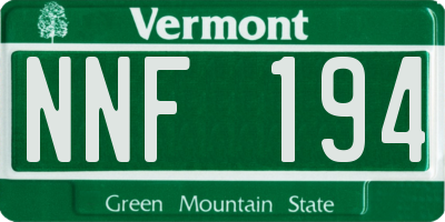 VT license plate NNF194
