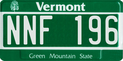 VT license plate NNF196