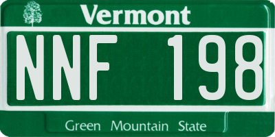 VT license plate NNF198