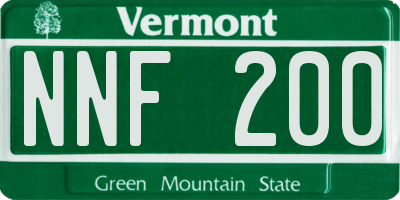 VT license plate NNF200