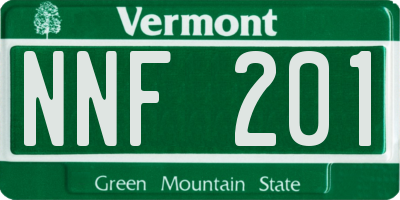 VT license plate NNF201