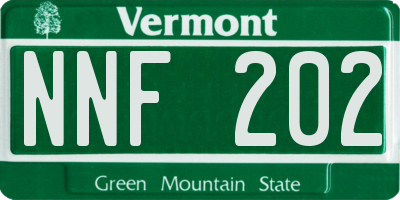 VT license plate NNF202