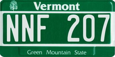 VT license plate NNF207