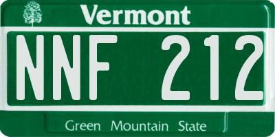 VT license plate NNF212