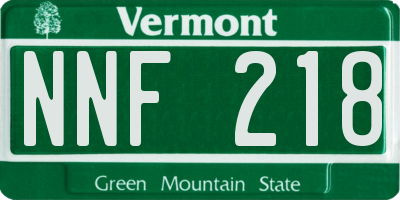 VT license plate NNF218
