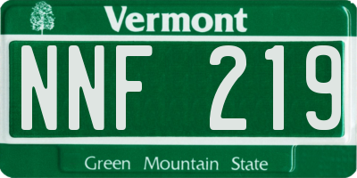 VT license plate NNF219