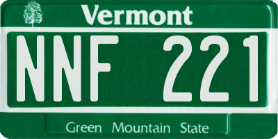 VT license plate NNF221