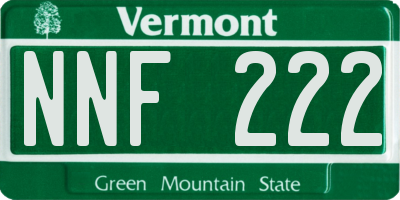 VT license plate NNF222