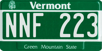 VT license plate NNF223