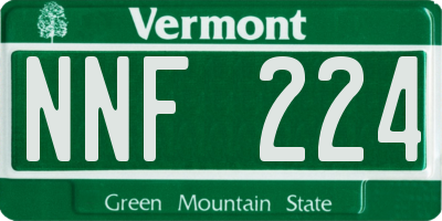 VT license plate NNF224