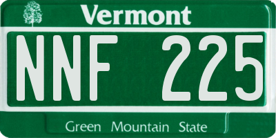 VT license plate NNF225