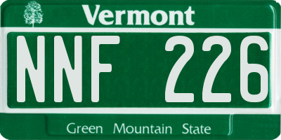 VT license plate NNF226