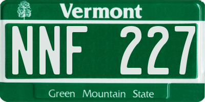 VT license plate NNF227