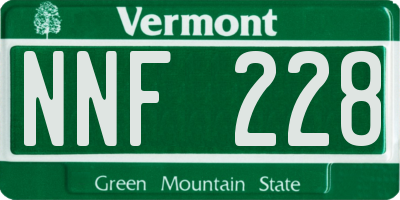 VT license plate NNF228