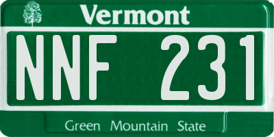 VT license plate NNF231