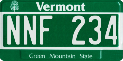 VT license plate NNF234