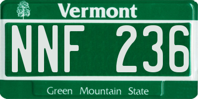 VT license plate NNF236