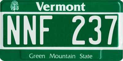 VT license plate NNF237