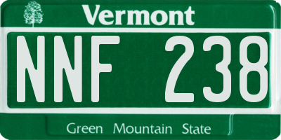 VT license plate NNF238