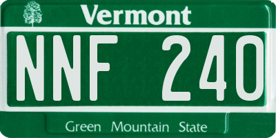 VT license plate NNF240