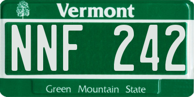 VT license plate NNF242