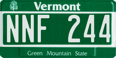 VT license plate NNF244
