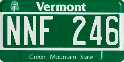 VT license plate NNF246