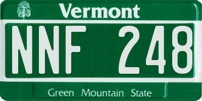 VT license plate NNF248