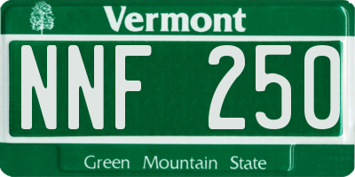 VT license plate NNF250