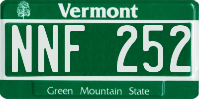 VT license plate NNF252