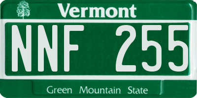 VT license plate NNF255