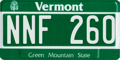 VT license plate NNF260