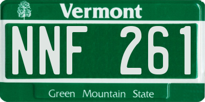 VT license plate NNF261