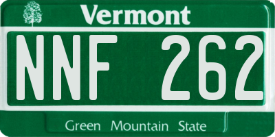 VT license plate NNF262