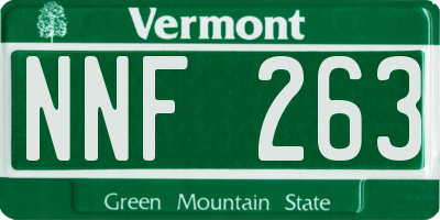 VT license plate NNF263