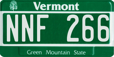 VT license plate NNF266